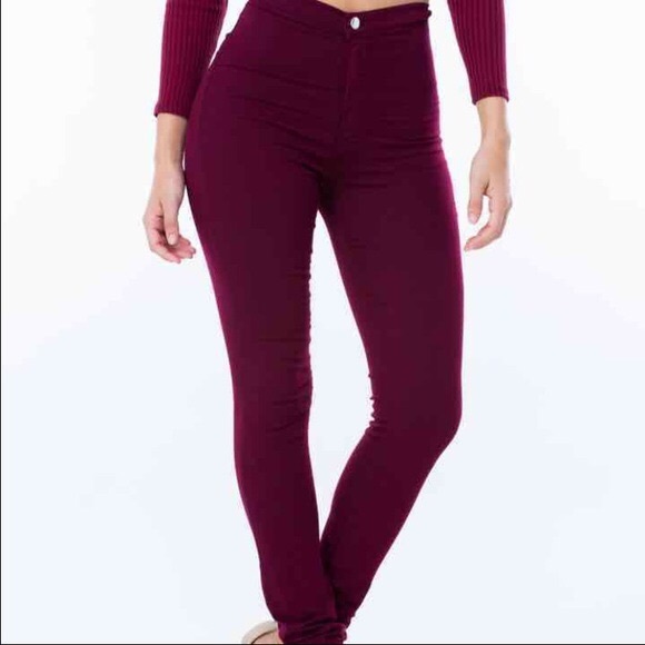 American Apparel Easy Jeans Burgundy - Picture 2 of 4
